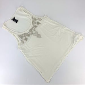 silver lab colcci Embroidered Camisole Style Tank Top, Large